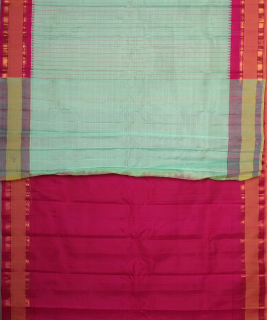 Emerald green color handloom Gadwal Silk saree