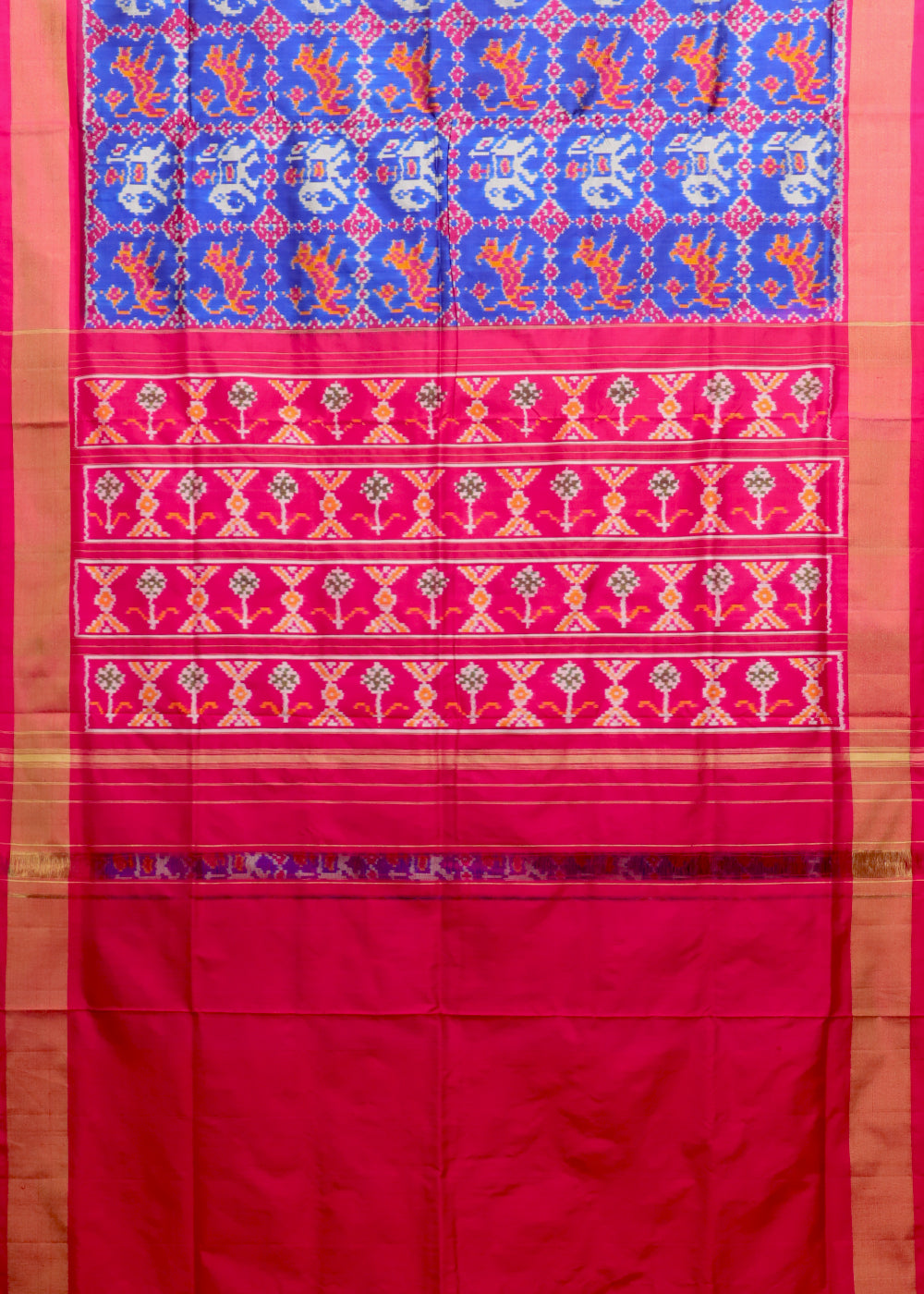 Blue color handloom rajkot silk saree