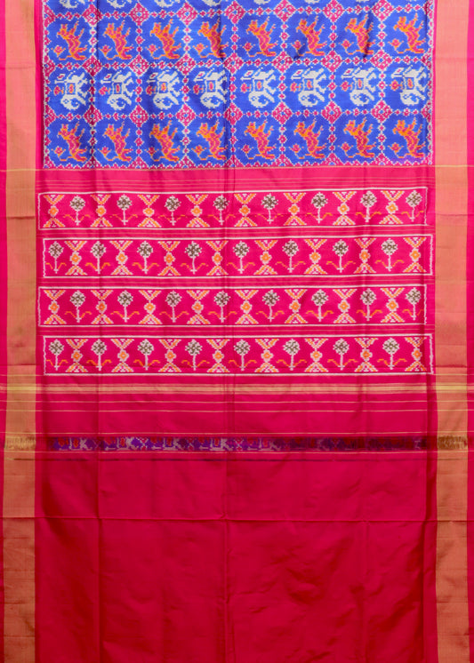 Blue color handloom rajkot silk saree