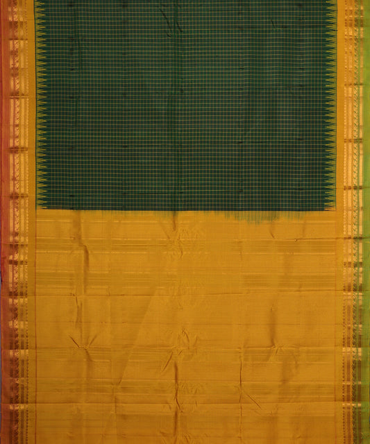 Sacramento green color handloom Gadwal Silk saree