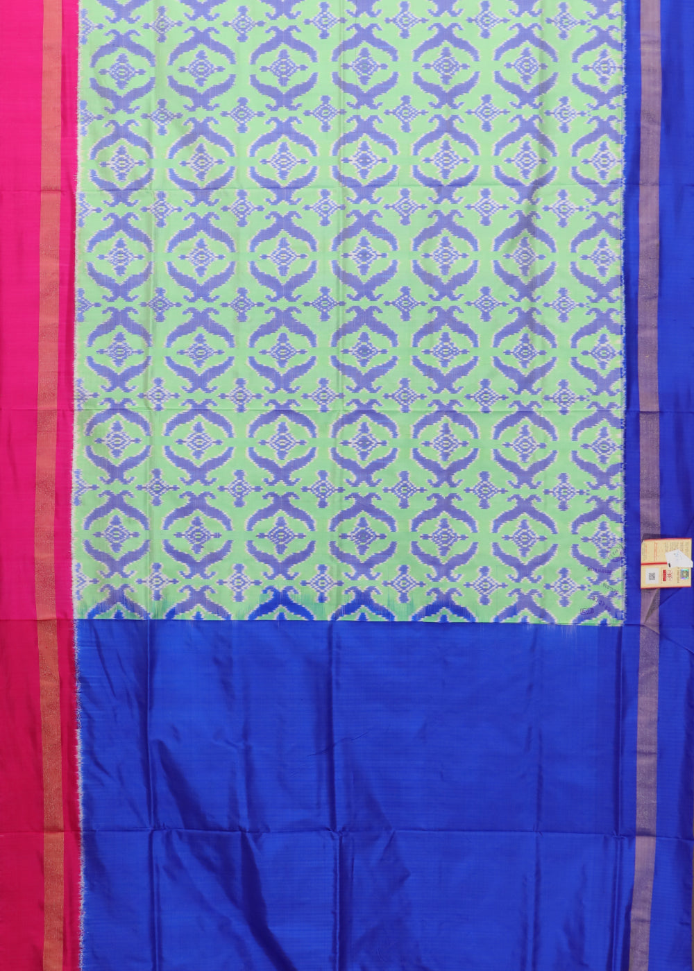 Mint green color handloom rajkot silk saree