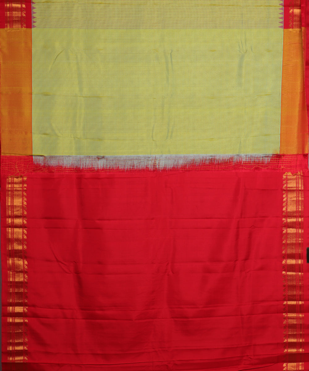 Sage green color handloom Gadwal Silk saree