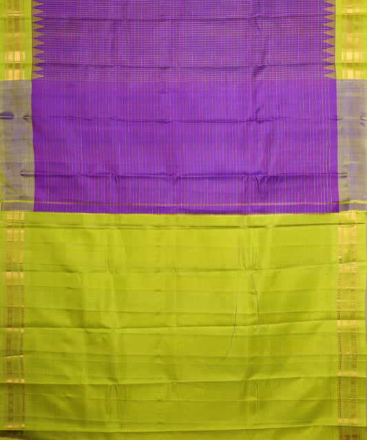 Navy blue color handloom Gadwal Silk saree