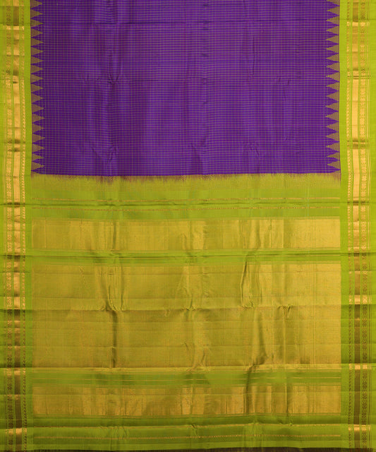 Navy blue color handloom Gadwal Silk saree