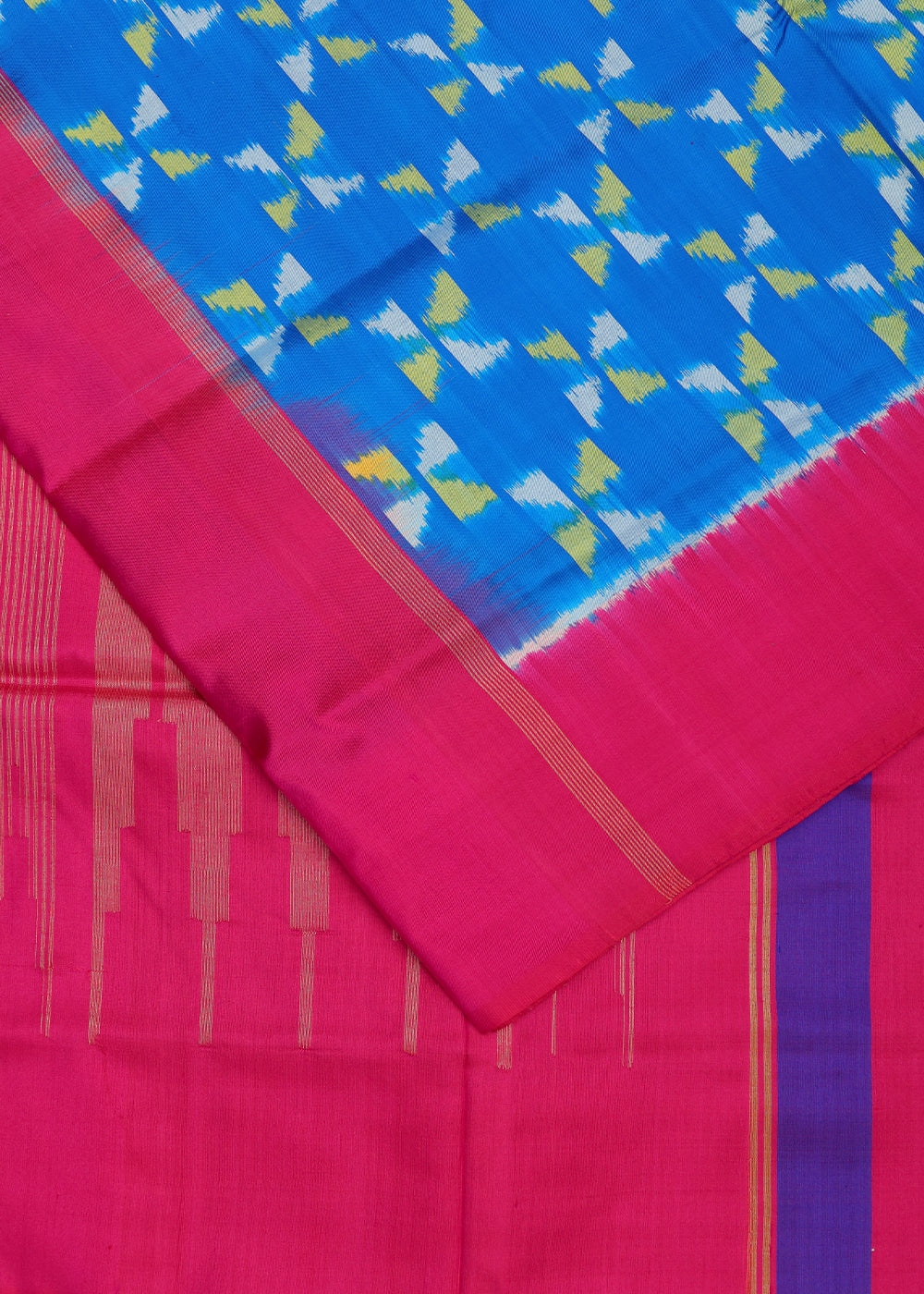 Blue color handloom rajkot silk saree