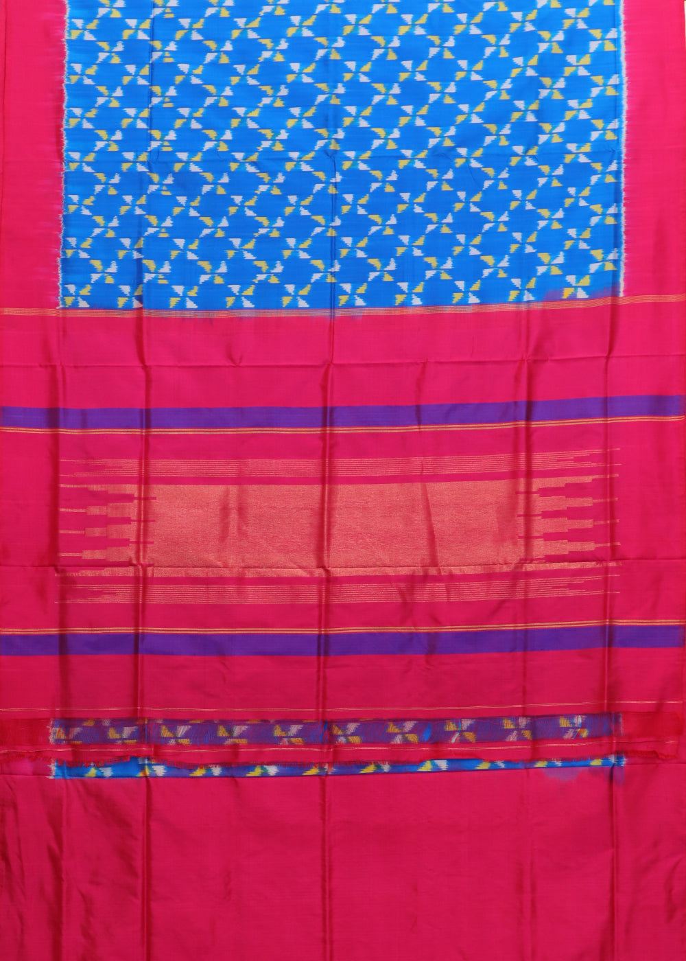 Blue color handloom rajkot silk saree