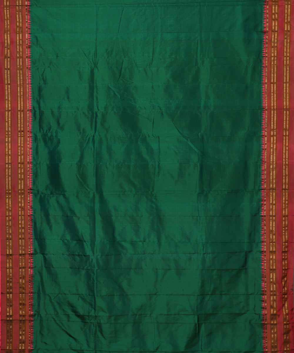 Sacramento green color handloom narayanpet silk saree