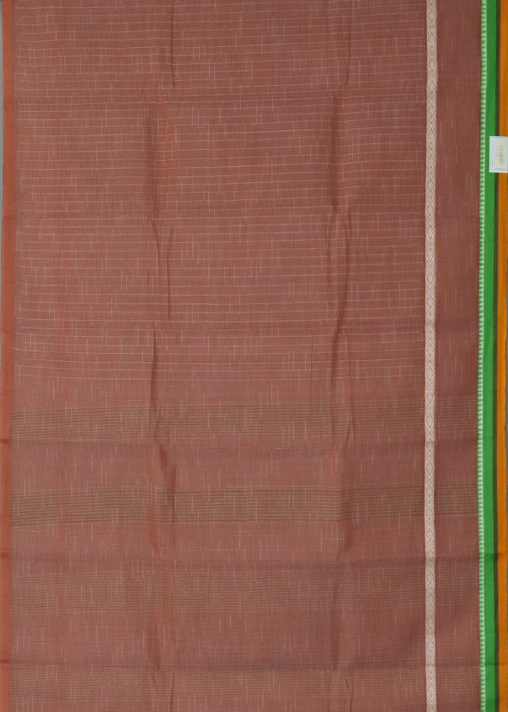 Salmon red color handloom narayanpet cotton saree