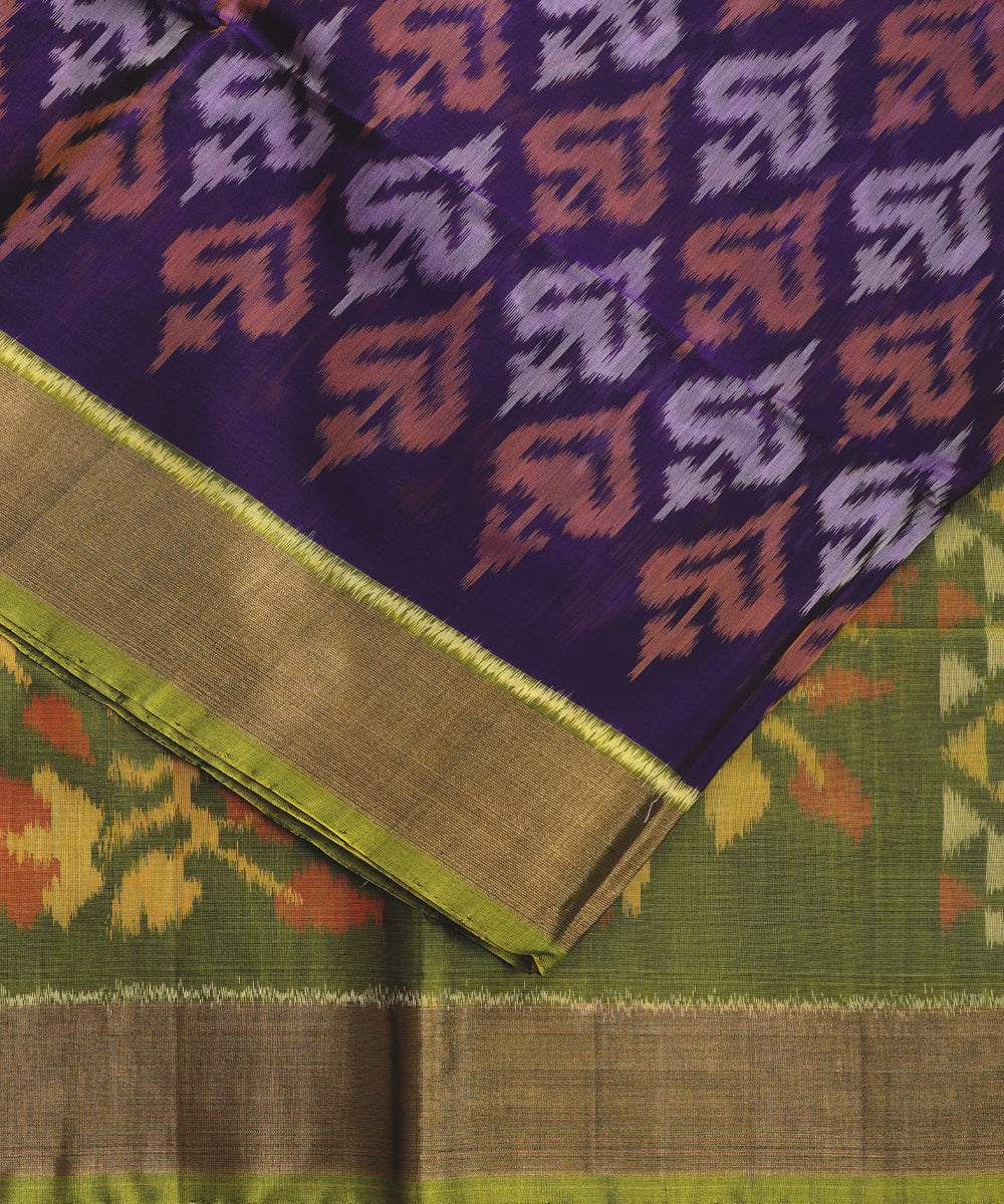 Navy blue color handloom pochampally sico saree