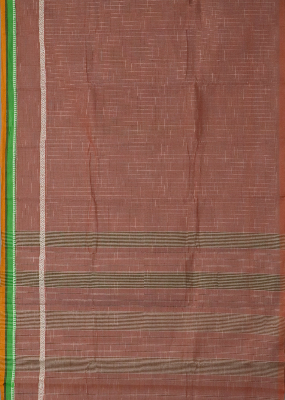 Salmon red color handloom narayanpet cotton saree