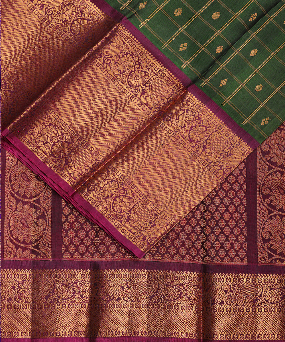 Sacramento green color handloom Gadwal Silk saree
