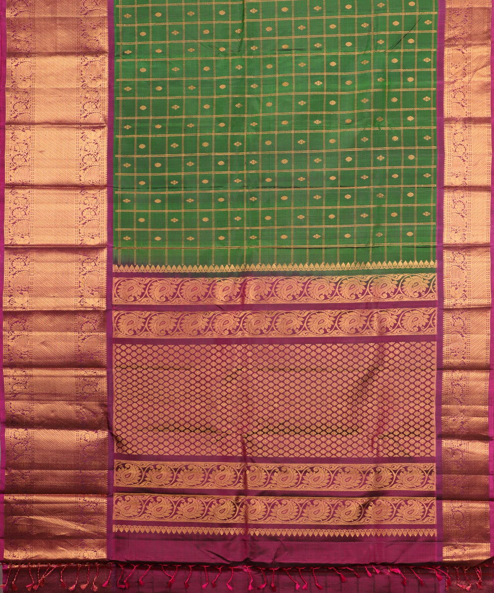 Sacramento green color handloom Gadwal Silk saree