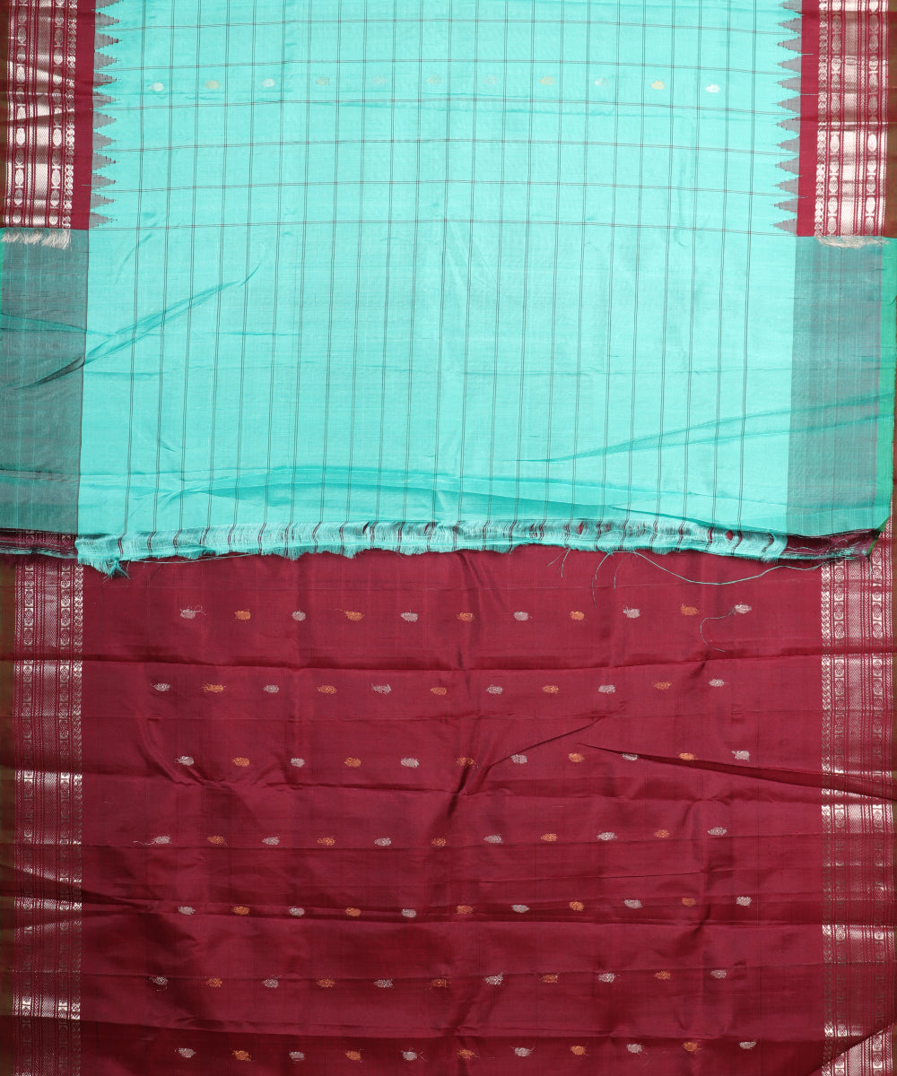 Jungle green color handloom Gadwal Silk saree