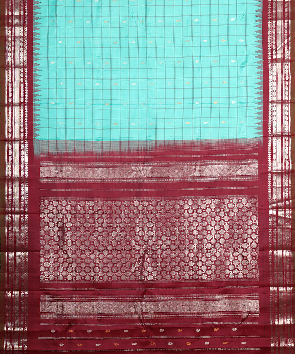 Jungle green color handloom Gadwal Silk saree