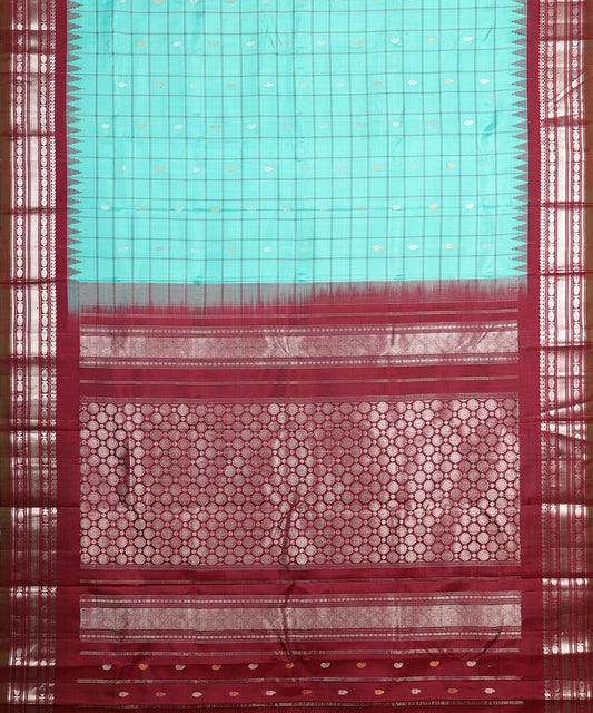 Jungle green color handloom Gadwal Silk saree
