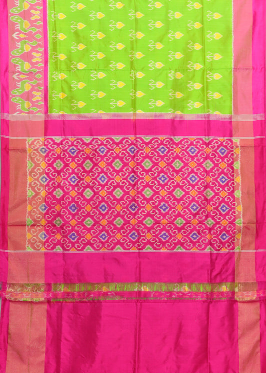 Green color handloom rajkot silk saree