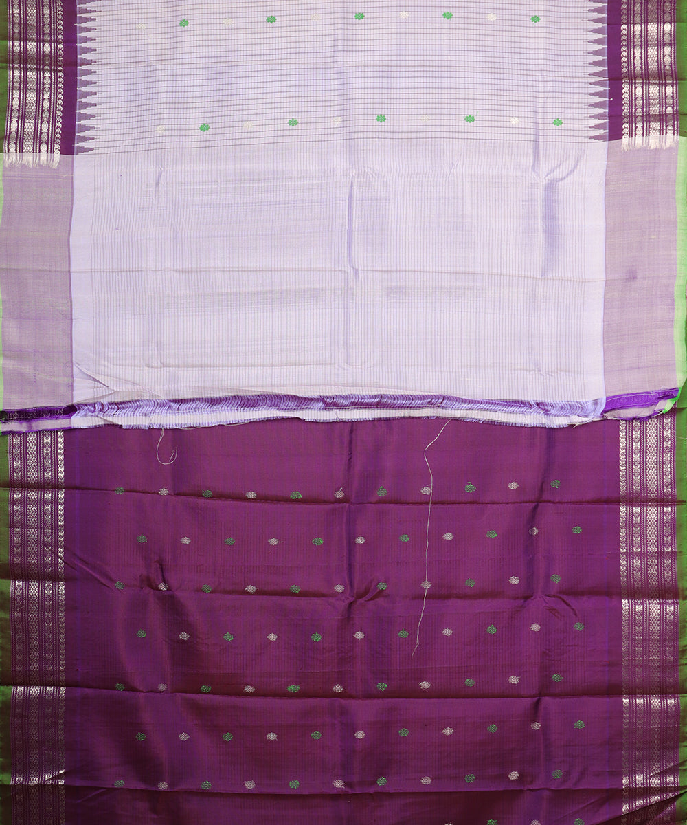Thistle color handloom Gadwal Silk saree