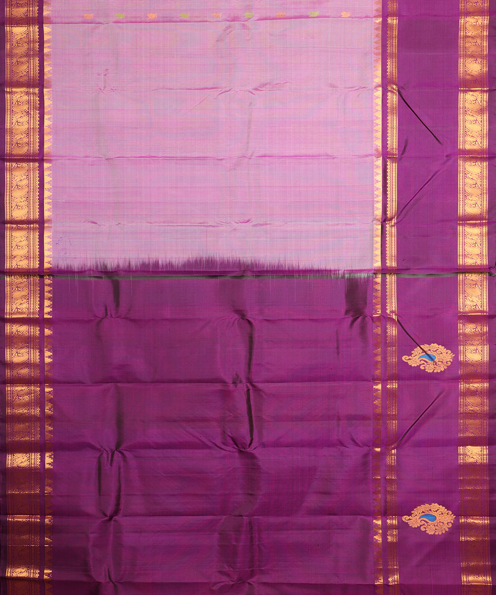 Orchid violet color handloom Gadwal Silk saree