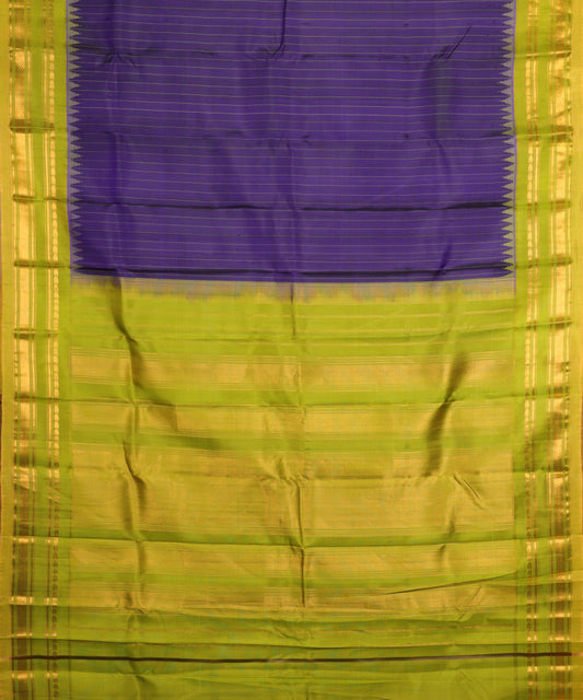 Space blue color handloom Gadwal Silk saree