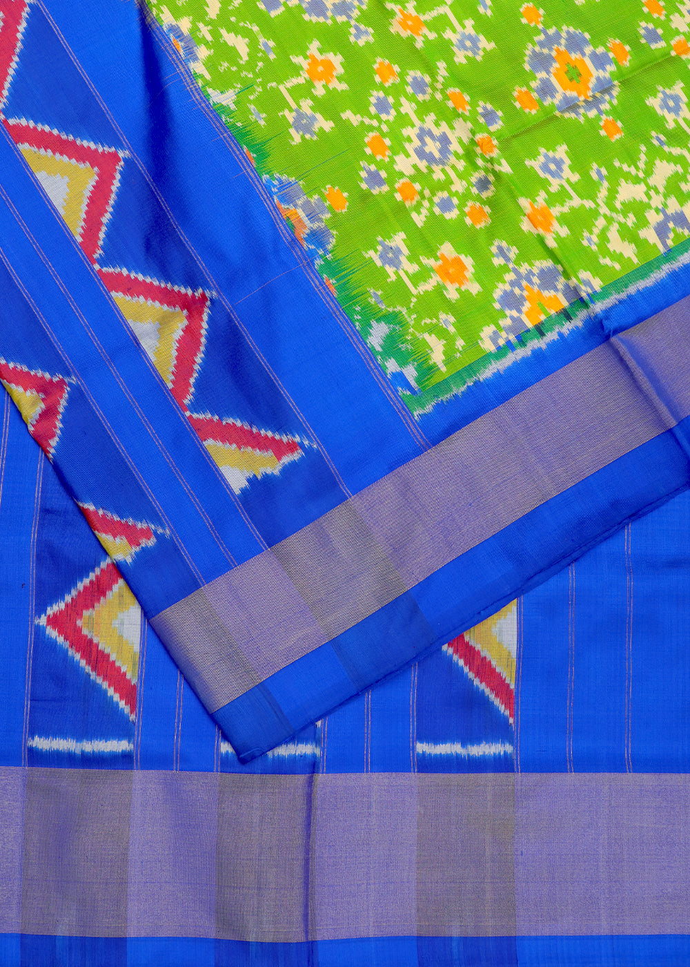 Green color handloom rajkot silk saree