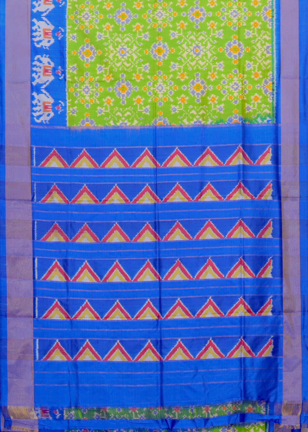 Green color handloom rajkot silk saree