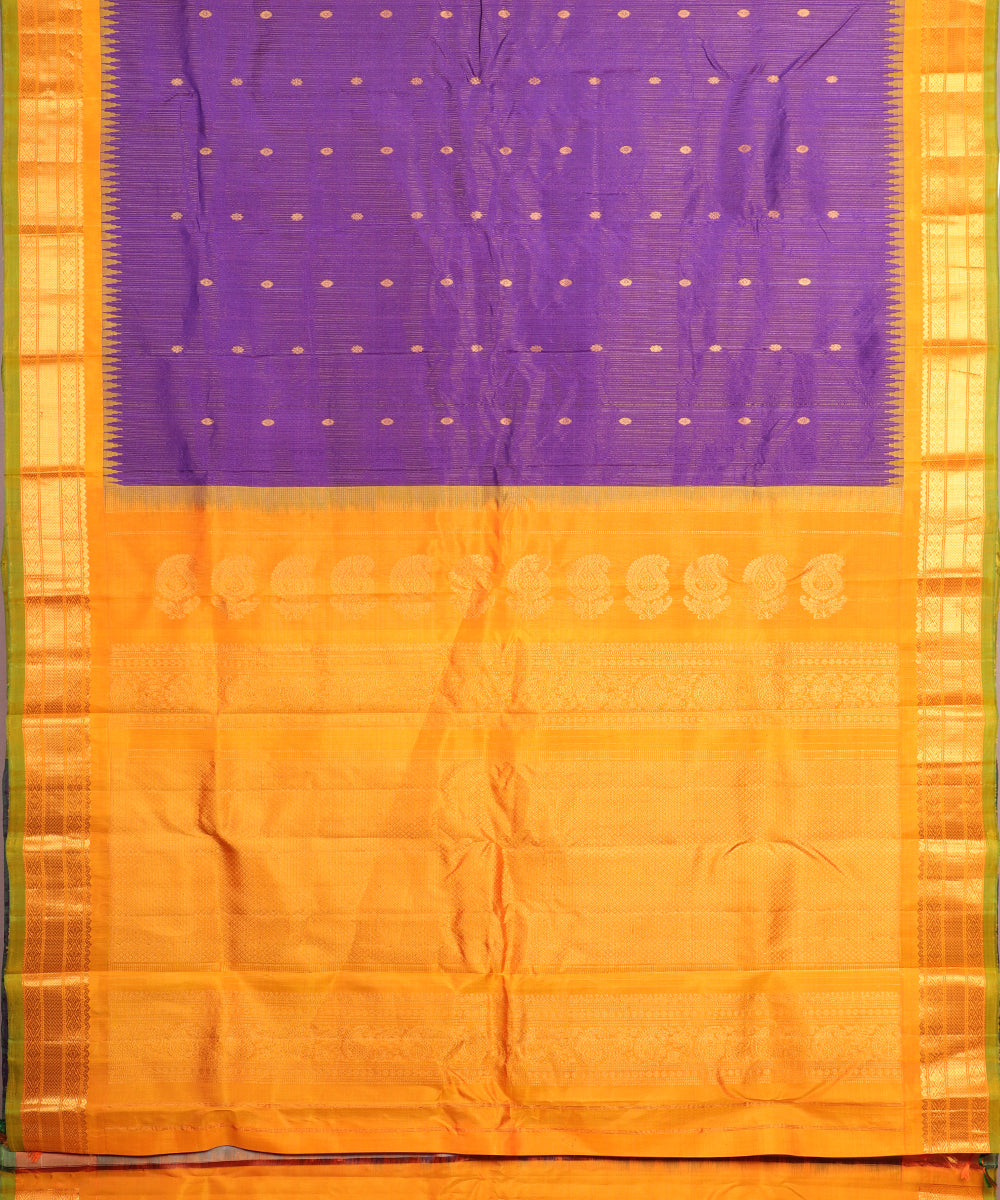 Electric violet color handloom Gadwal Silk saree