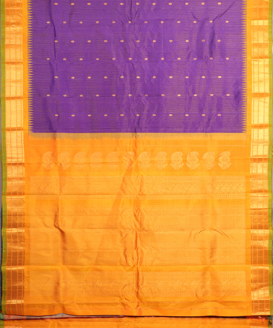 Electric violet color handloom Gadwal Silk saree