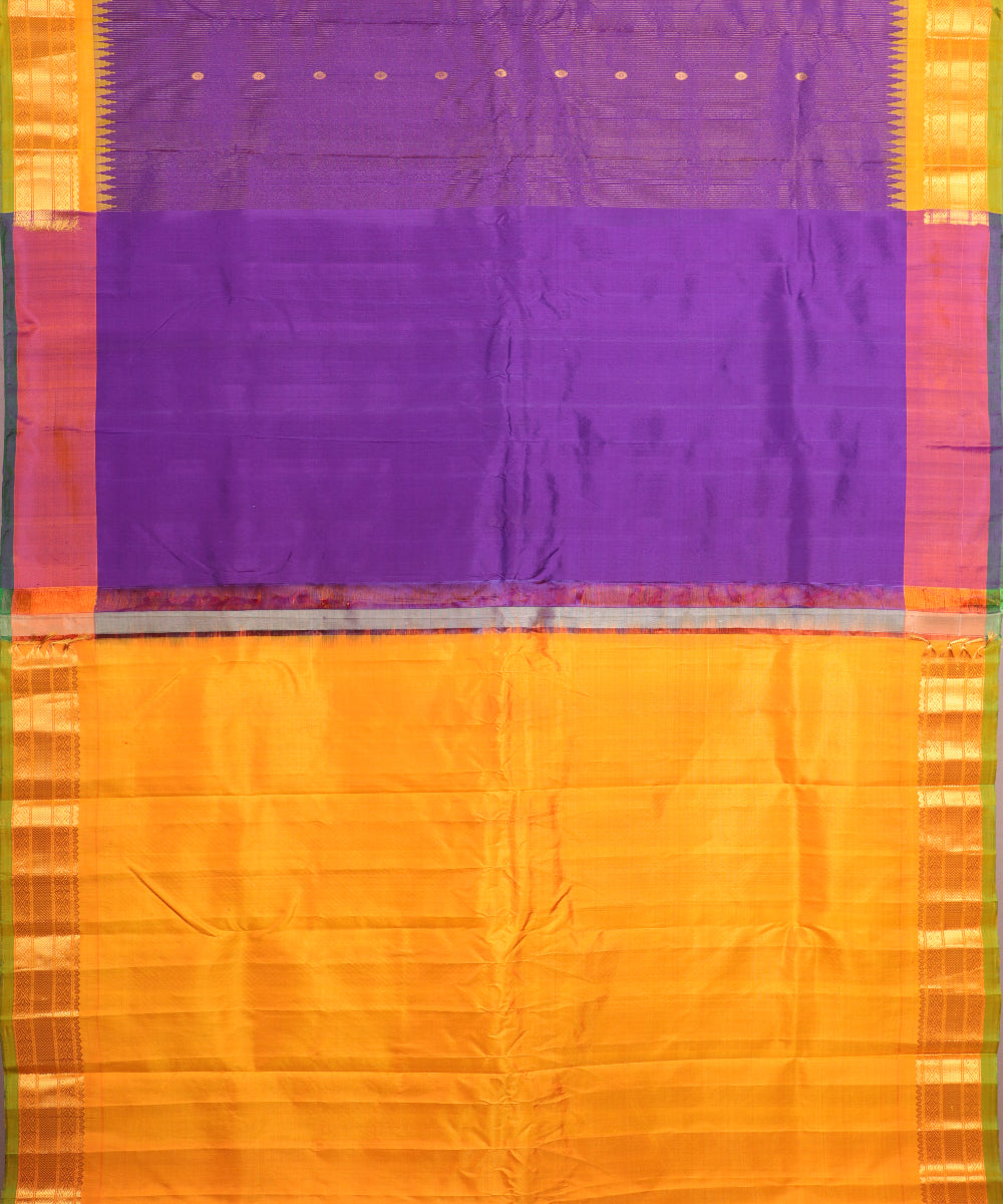 Electric violet color handloom Gadwal Silk saree