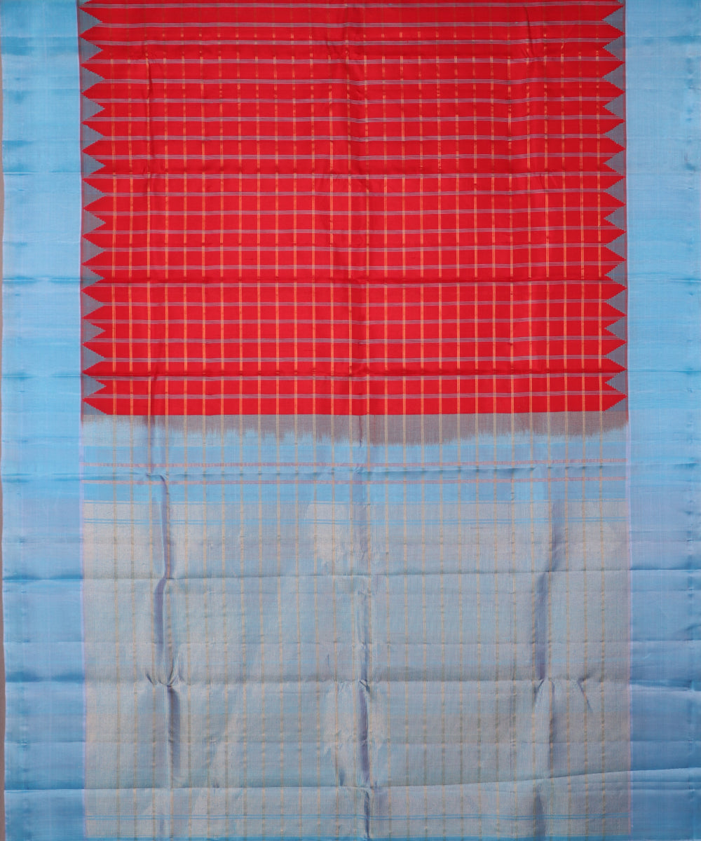 Red color handloom Gadwal Silk saree
