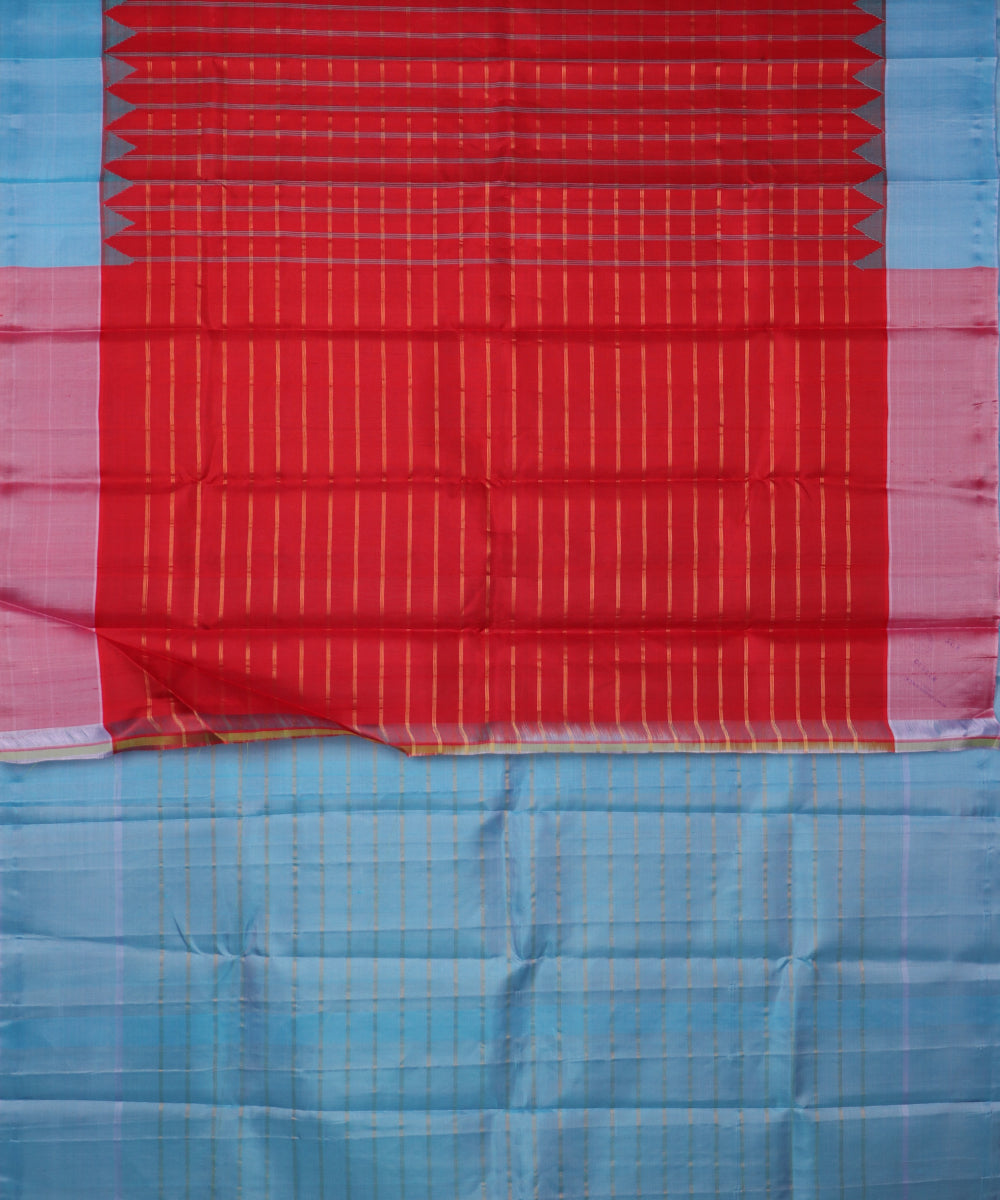 Red color handloom Gadwal Silk saree