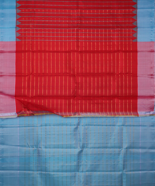 Red color handloom Gadwal Silk saree