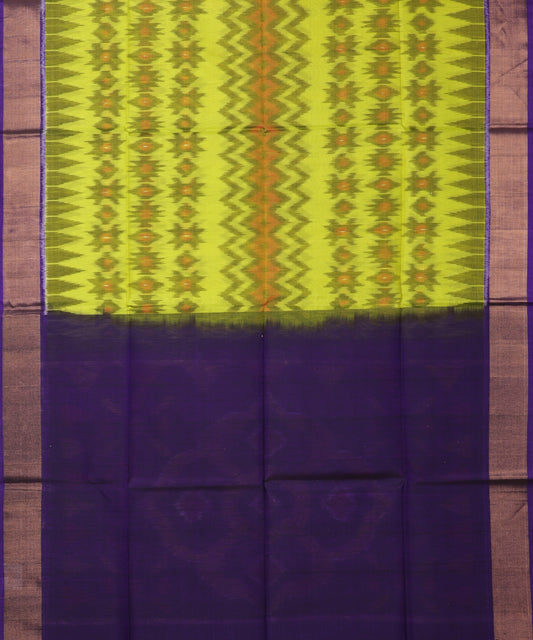 Lime color handloom pochampally sico saree