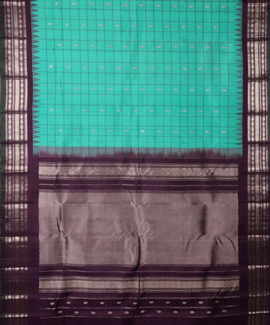Jungle green color handloom Gadwal Silk saree