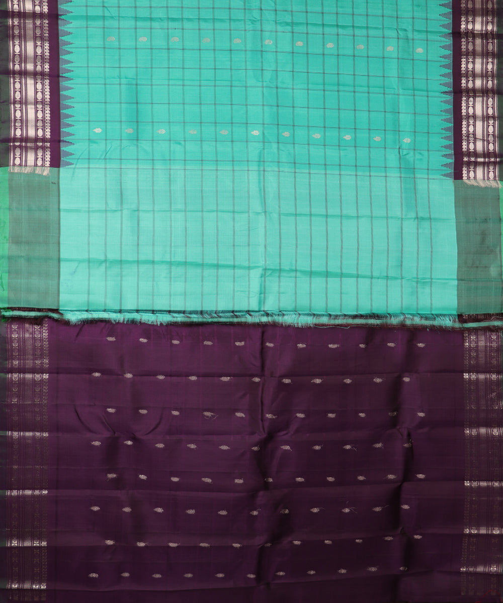 Jungle green color handloom Gadwal Silk saree