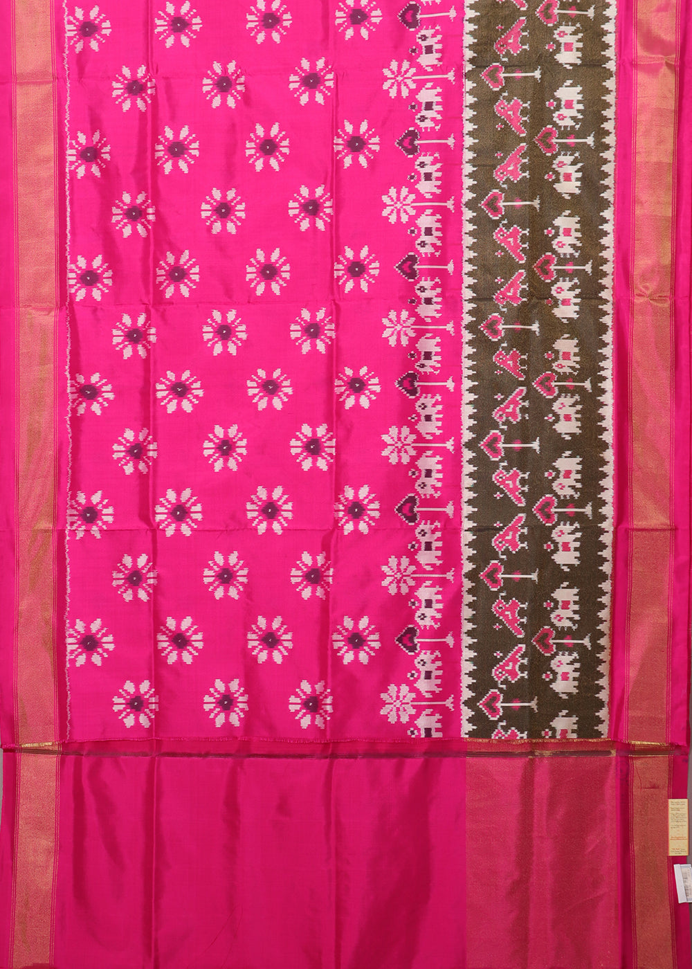 Magenta pink color handloom rajkot silk saree