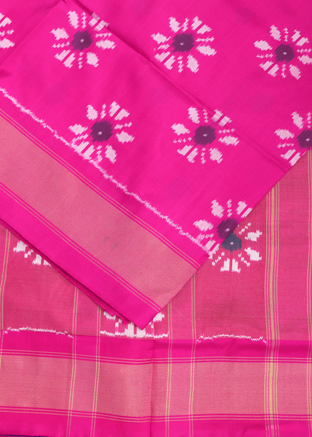 Magenta pink color handloom rajkot silk saree