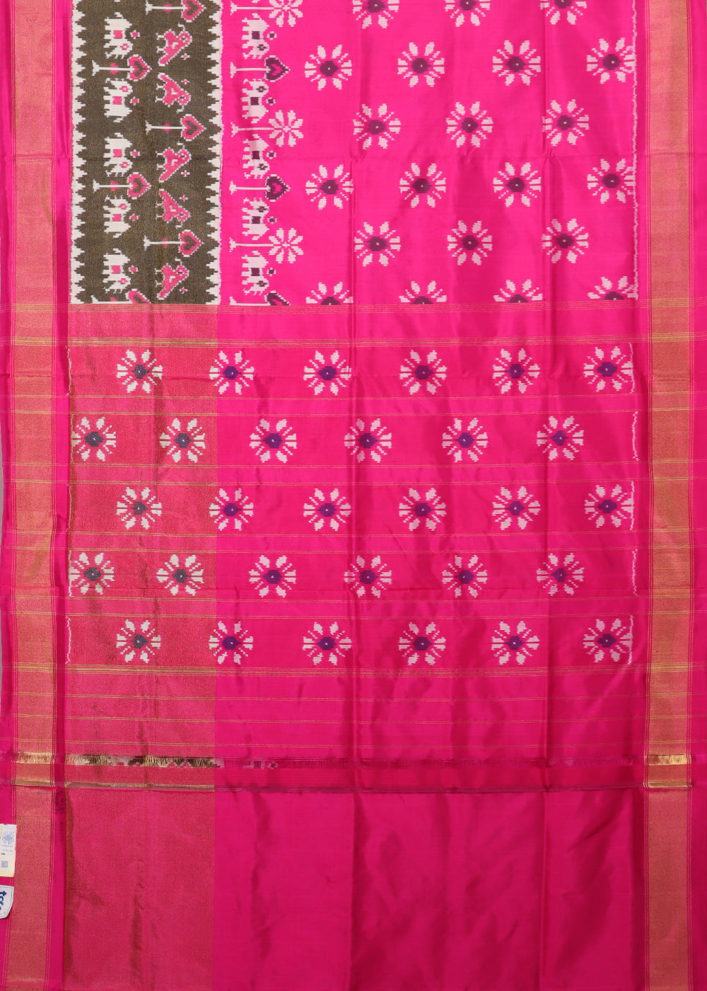 Magenta pink color handloom rajkot silk saree