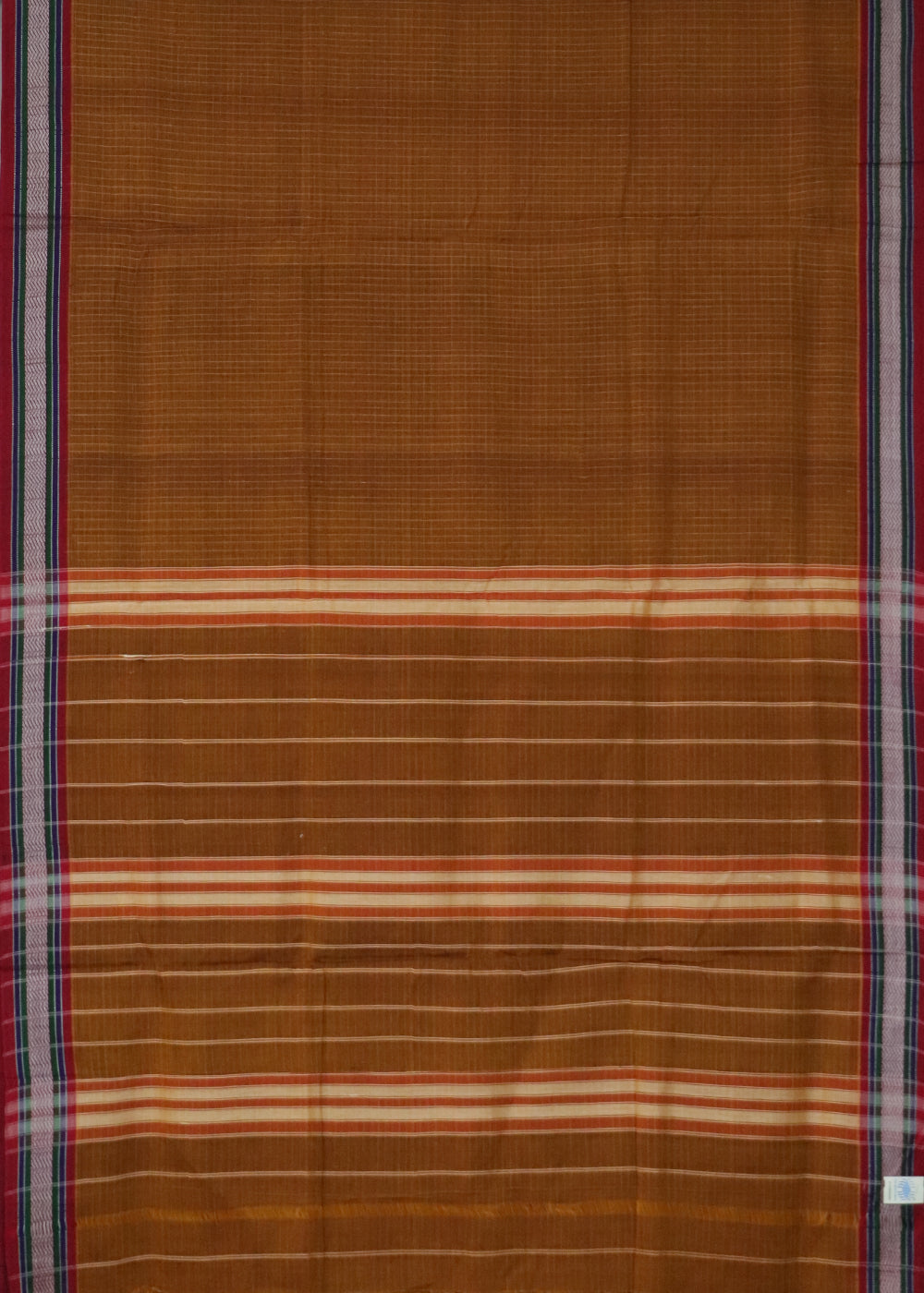 Russset brown color narayanpet 9 yards cotton saree