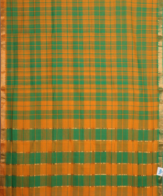 Multi-color with checks handloom mangalagiri cotton saree