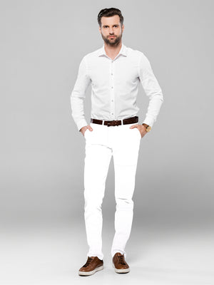 White color handloom mens cotton trouser