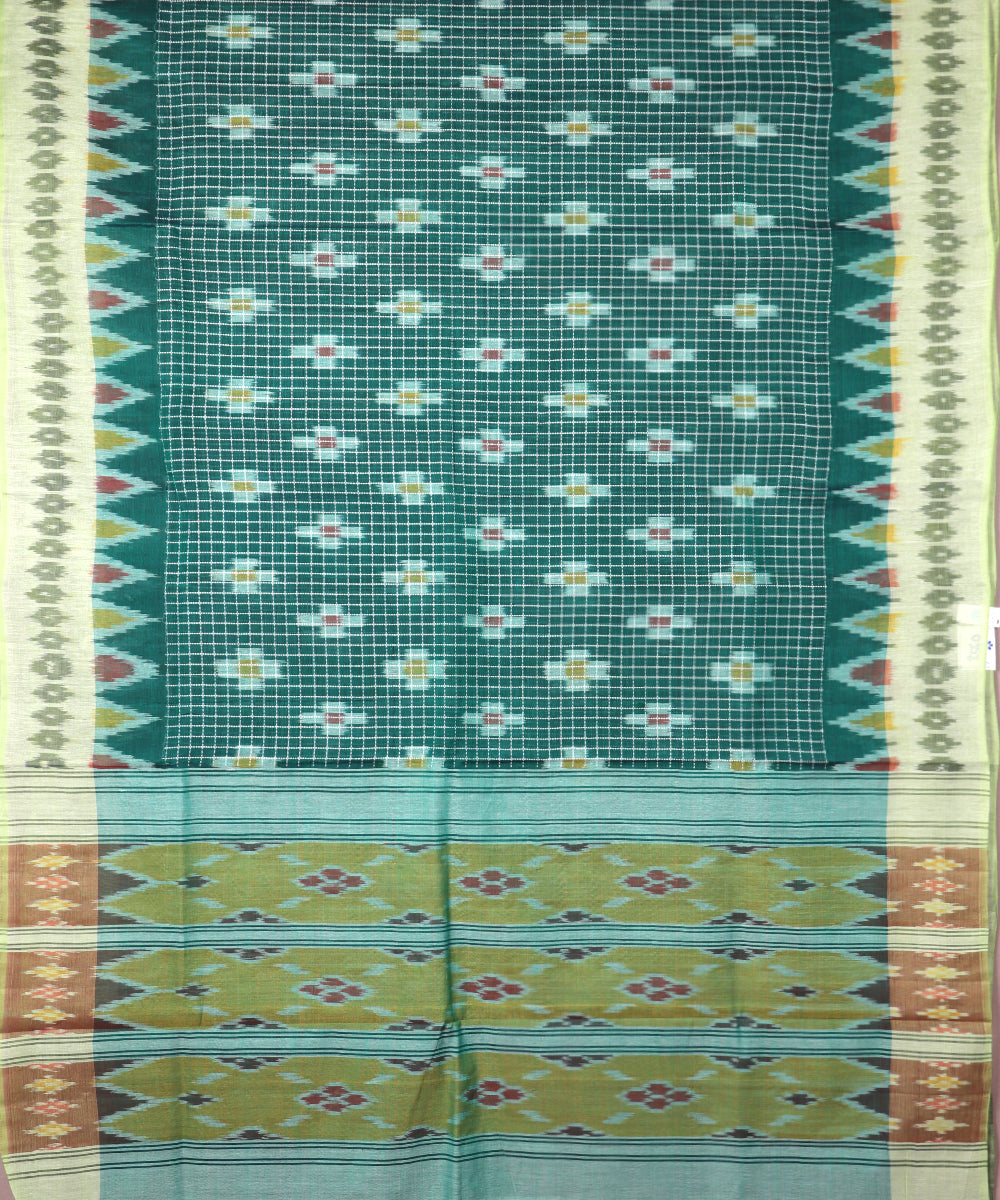 Green color pochampally mercerised muthyampet cotton saree
