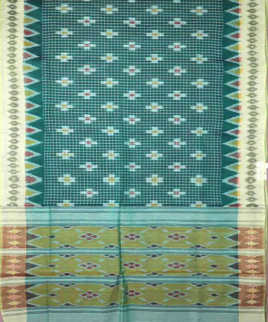 Green color pochampally mercerised muthyampet cotton saree
