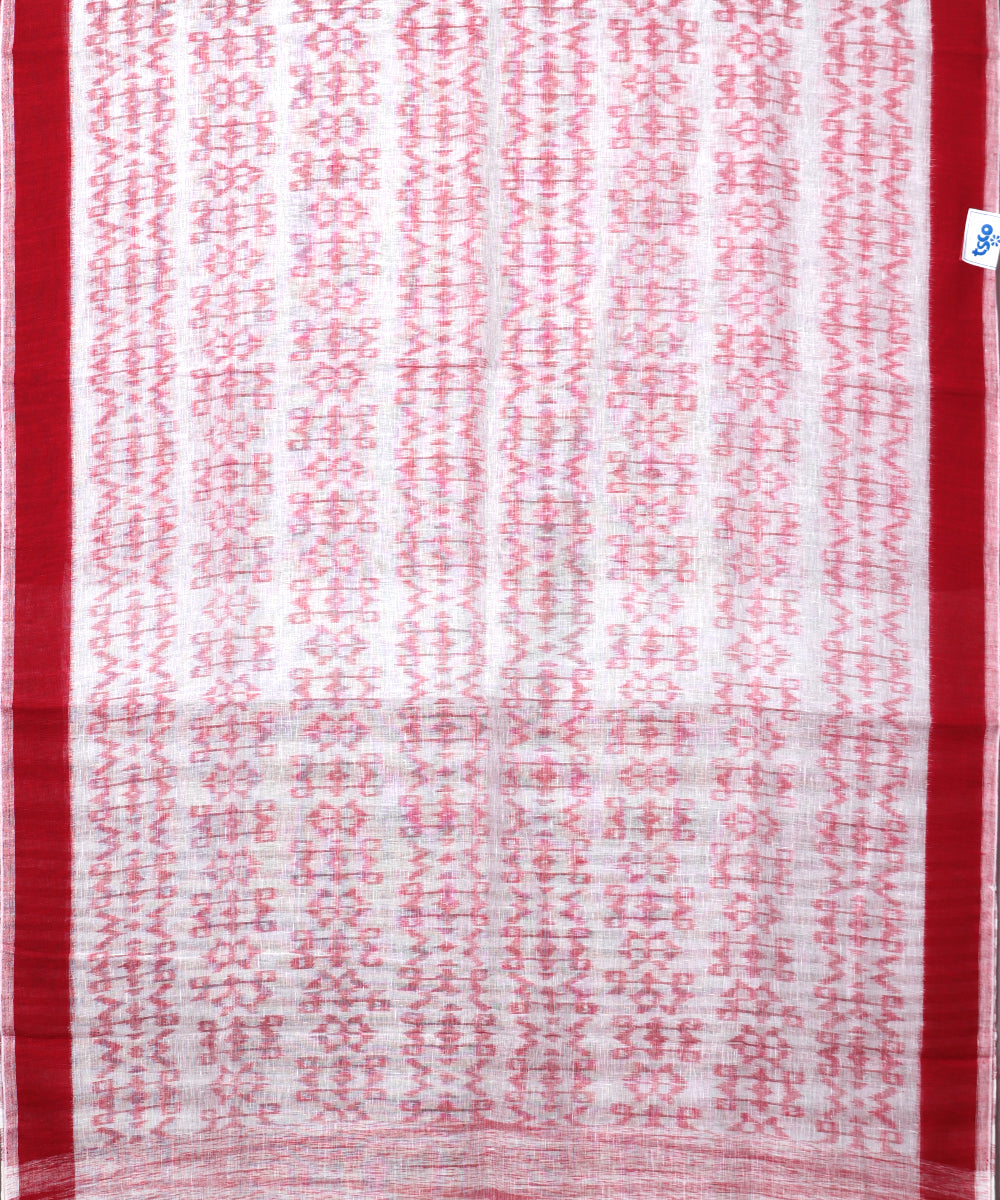 Lemonade color handloom linen ikat saree