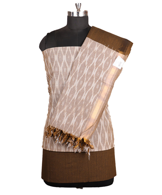 Light brown color handloom pochampally punjabi suit