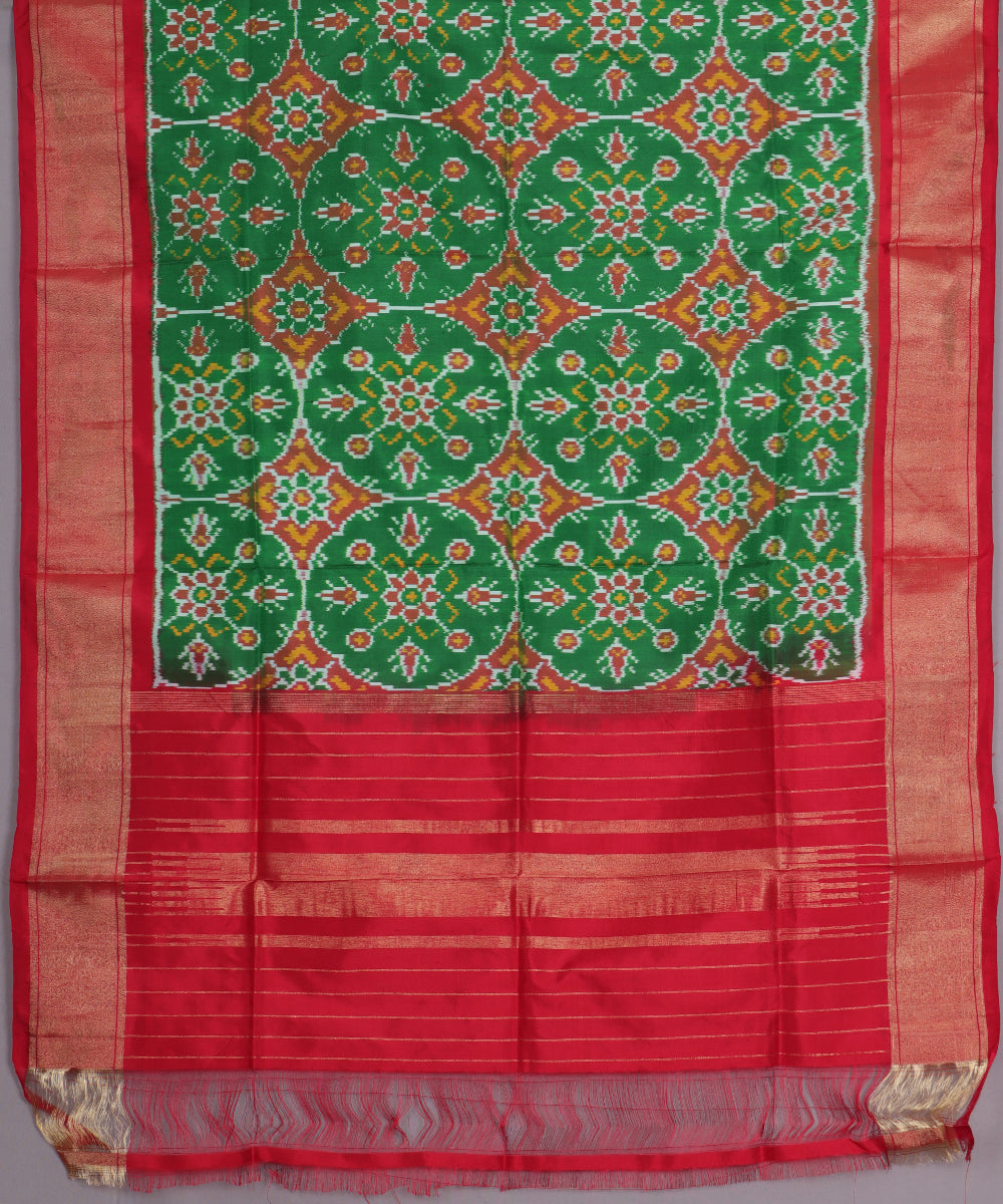 Forest green handloom silk dupatta