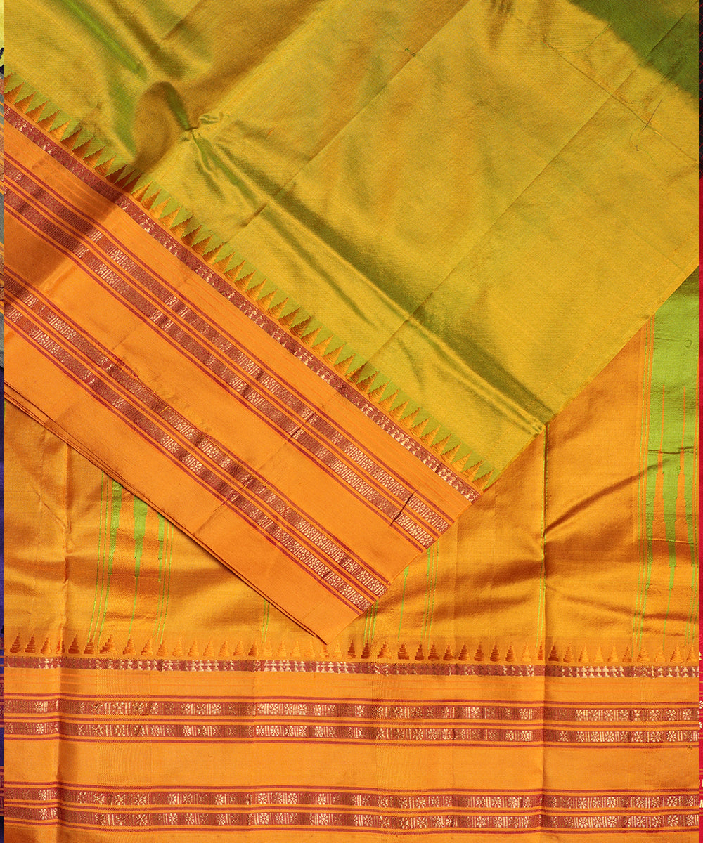 Multi-shade color handloom narayanpet silk saree