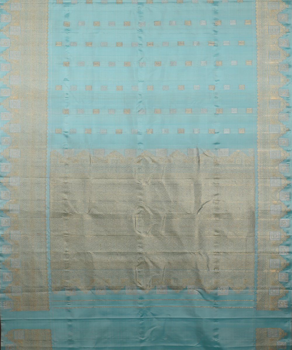 Sky blue color handloom Gadwal Silk saree