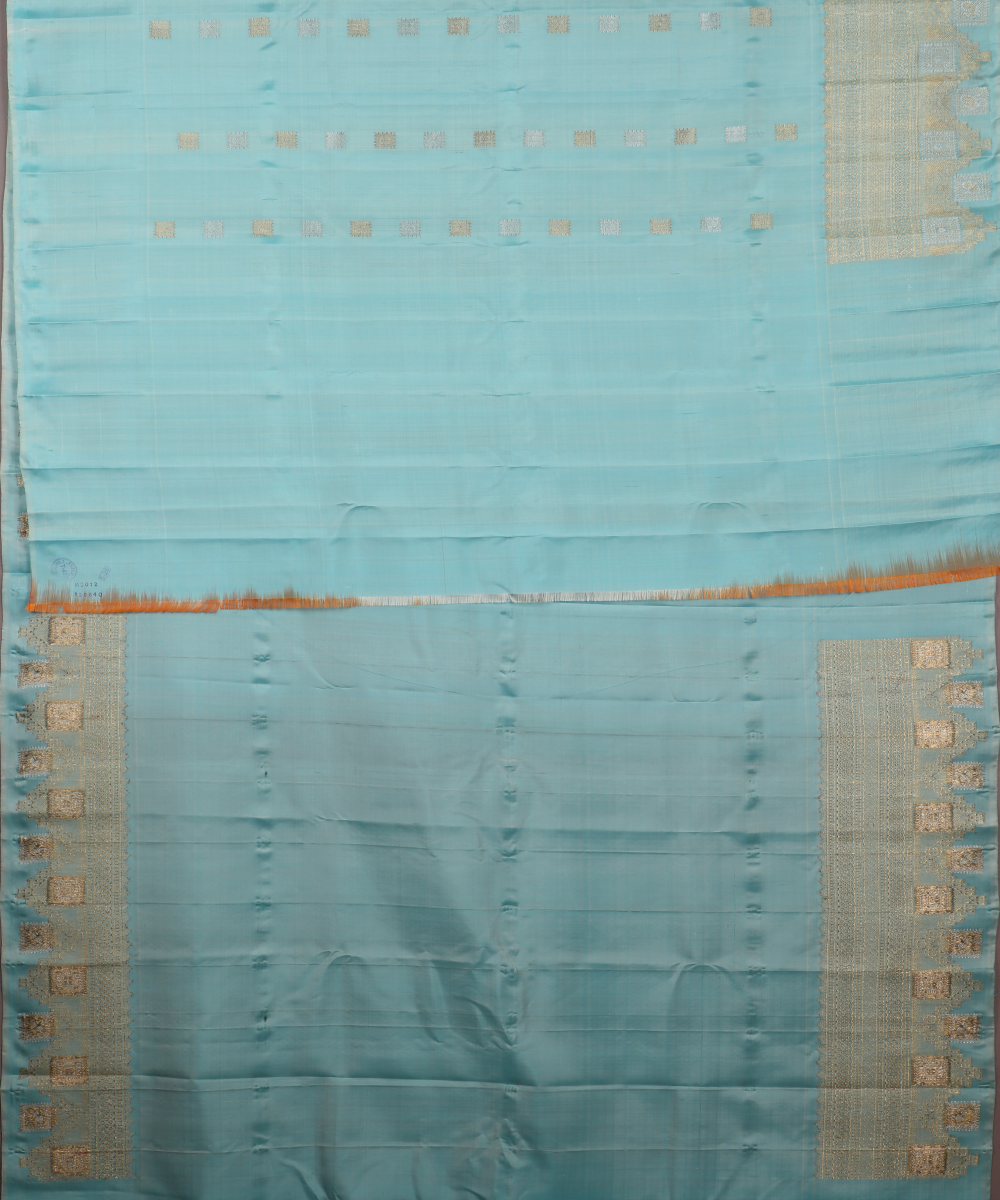 Sky blue color handloom Gadwal Silk saree