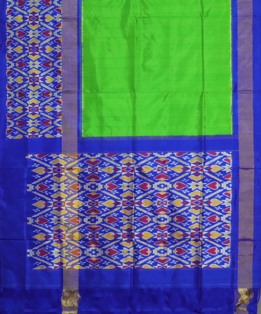 Kelly green color handloom rajkot silk saree