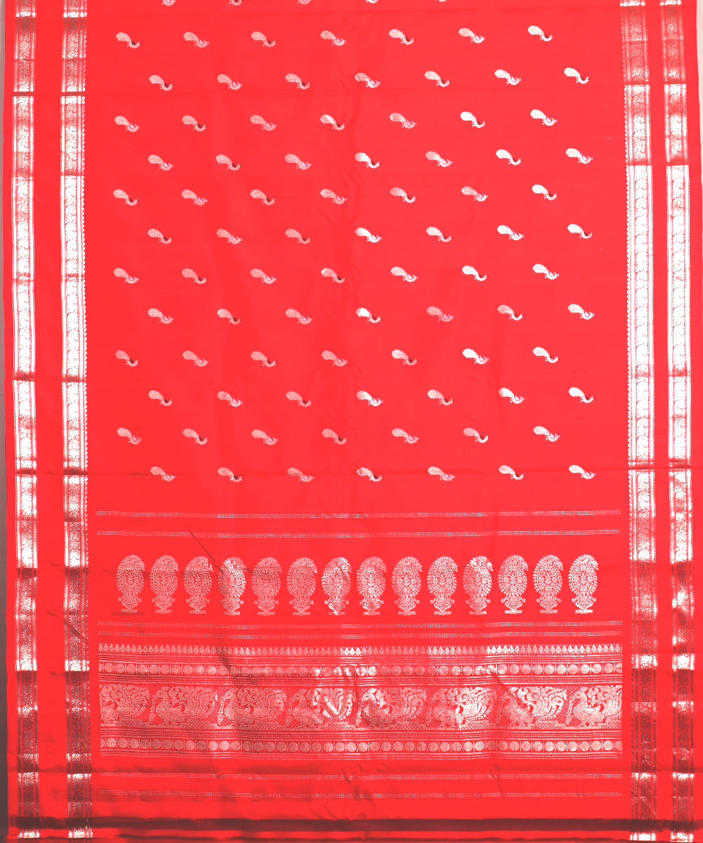 Red color handloom Gadwal Silk saree